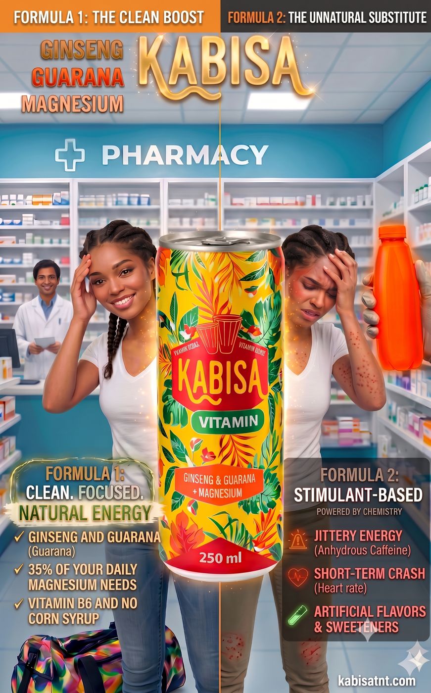 KABISA clean boost poster: ginseng, guarana and magnesium